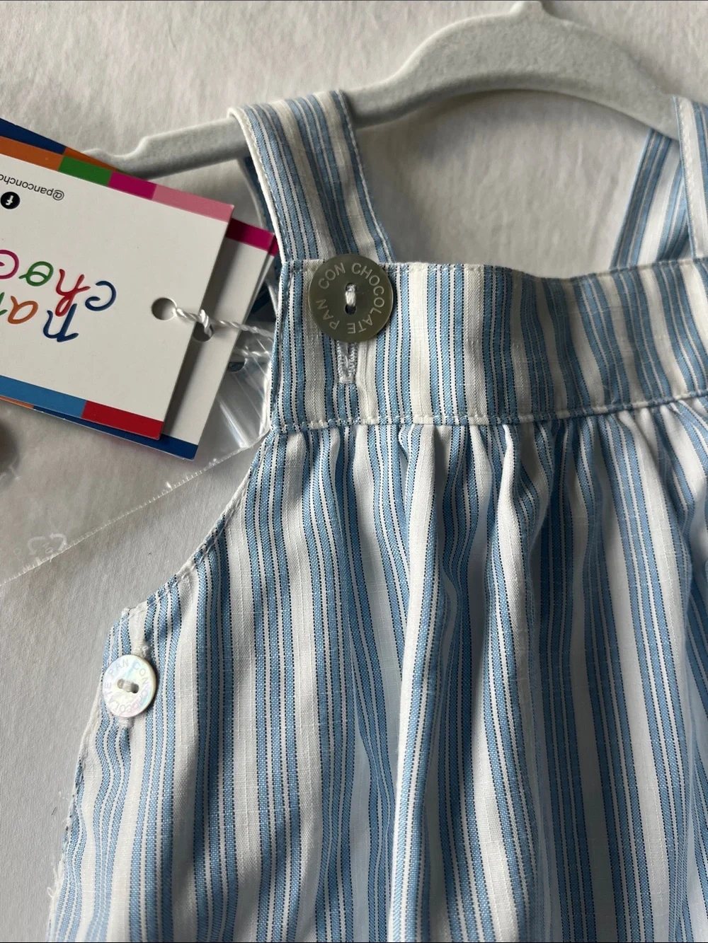 Blue Stripe Baby Bubble Romper by